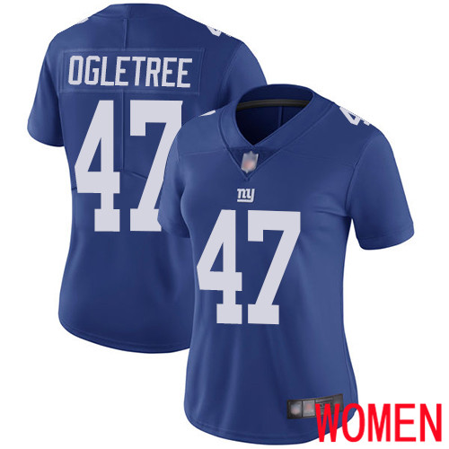 Women New York Giants 47 Alec Ogletree Royal Blue Team Color Vapor Untouchable Limited Player Football NFL Jersey